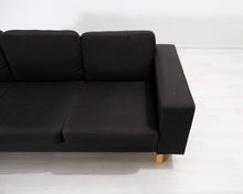 Lataa kuva Galleria-katseluun, 3-istuttava kangassohva musta