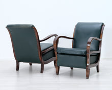 Lataa kuva Galleria-katseluun, Antiikkinen nojatuoli vihreä