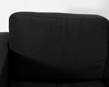 Lataa kuva Galleria-katseluun, 3-istuttava kangassohva musta