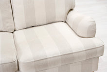 Lataa kuva Galleria-katseluun, 2-istuttava Oxford-tyylinen kangassohva raidallinen