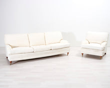 Lataa kuva Galleria-katseluun, 3-istuttava kangassohva valkoinen