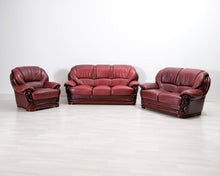 Lataa kuva Galleria-katseluun, 2-istuttava nahkasohva punainen