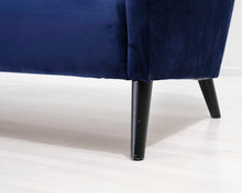 Lataa kuva Galleria-katseluun, 3-istuttava kangassohva samettia tummansininen