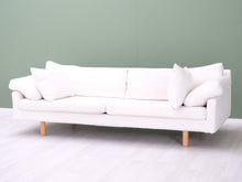 Lataa kuva Galleria-katseluun, 3-istuttava kangassohva valkoinen