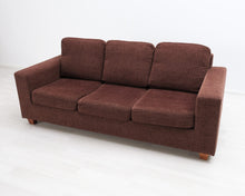 Load image into Gallery viewer, Asko 3-istuttava kangassohva tummanruskea