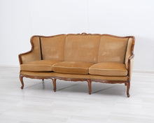 Lataa kuva Galleria-katseluun, 3-istuttava rokokootyylinen sohva okra