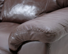 Lataa kuva Galleria-katseluun, 2-istuttava nahkasohva ruskea