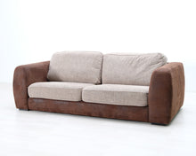 Lataa kuva Galleria-katseluun, 3-istuttava kangassohva ruskea