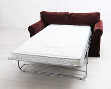 Lataa kuva Galleria-katseluun, 2,5-istuttava kangassohva vuodemekanismilla viininpunainen