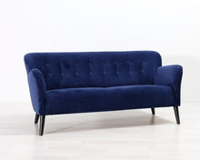 Lataa kuva Galleria-katseluun, 3-istuttava kangassohva samettia tummansininen