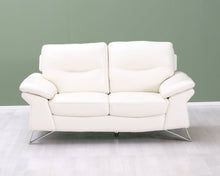 Lataa kuva Galleria-katseluun, 2-istuttava nahkasohva valkoinen