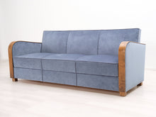 Lataa kuva Galleria-katseluun, 3-istuttava kangassohva sininen