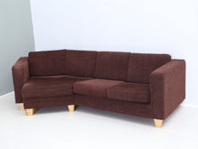 Load image into Gallery viewer, Asko 3-istuttava kangassohva tummanruskea