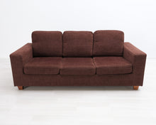 Load image into Gallery viewer, Asko 3-istuttava kangassohva tummanruskea