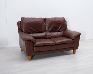 Natuzzi 2-istuttava nahkasohva ruskea