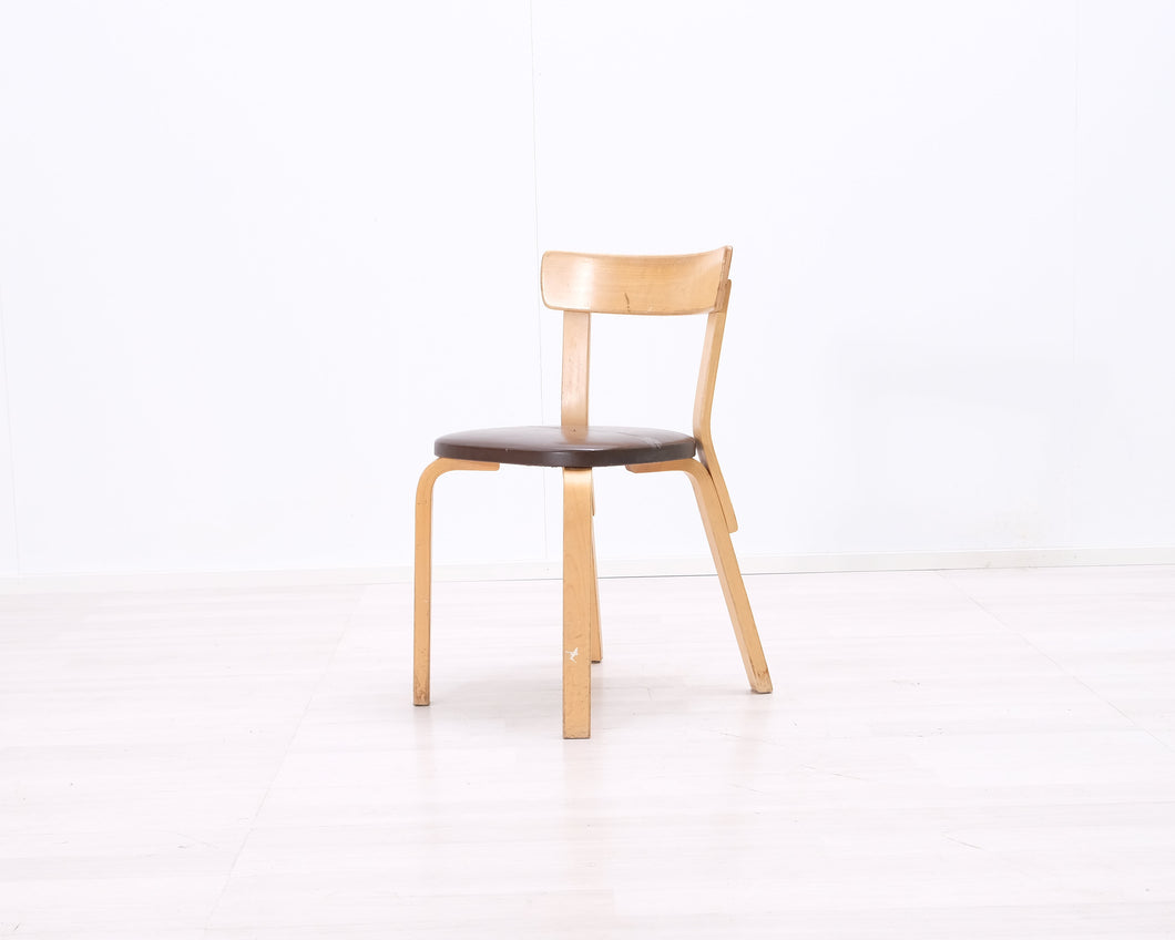 Artek 69 tuoli koivu / ruskea tekonahka