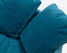 Lataa kuva Galleria-katseluun, 3-istuttava samettisohva turkoosi
