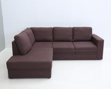 Lataa kuva Galleria-katseluun, 4-istuttava kulmavuodesohva tummanruskea
