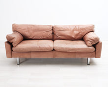 Lataa kuva Galleria-katseluun, 3-istuttava nahkasohva konjakinruskea
