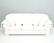 Lataa kuva Galleria-katseluun, 3-istuttava kangassohva valkoinen kuviollinen
