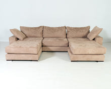 Lataa kuva Galleria-katseluun, 3-istuttava moduulisohva rahilla vaaleanruskea
