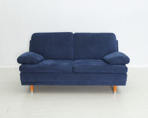 2-istuttava alcantara-sohva tummansininen