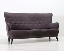 Lataa kuva Galleria-katseluun, 3-istuttava kangassohva tummanharmaa
