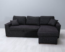 Load image into Gallery viewer, Asko 3-istuttava vuodesohva divaanilla tummanharmaa

