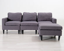 Lataa kuva Galleria-katseluun, 3-istuttava kangassohva ja rahi harmaa
