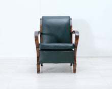 Lataa kuva Galleria-katseluun, Antiikkinen nojatuoli vihreä
