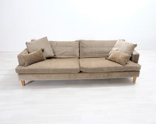 Lataa kuva Galleria-katseluun, 4-istuttava samettisohva vihreä
