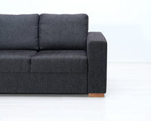 Lataa kuva Galleria-katseluun, 3-istuttava kangassohva tummanharmaa
