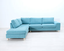 Load image into Gallery viewer, Asko 4-istuttava kulmasohva turkoosi
