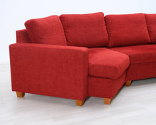 Load image into Gallery viewer, Asko 4-istuttava kulmasohva punainen
