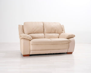 2-istuttava nahkasohva beige