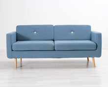Lataa kuva Galleria-katseluun, 3-istuttava kangassohva sininen
