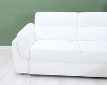 Lataa kuva Galleria-katseluun, 5-istuttava kulmasohva valkoinen nahka
