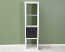 Lataa kuva Galleria-katseluun, IKEA Kallax hylly laatikostolla valkoinen
