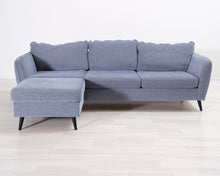 Lataa kuva Galleria-katseluun, 3-istuttava kangassohva ja rahi siniharmaa
