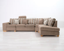 Lataa kuva Galleria-katseluun, Above 4-istuttava kulmasohva vaaleanruskea
