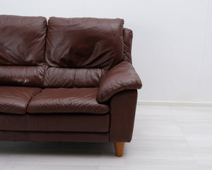 Natuzzi 2-istuttava nahkasohva ruskea