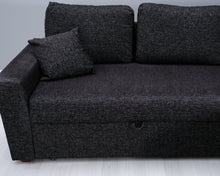 Load image into Gallery viewer, Asko 3-istuttava vuodesohva divaanilla tummanharmaa
