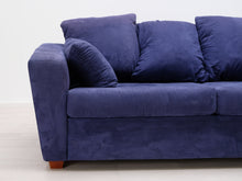 Lataa kuva Galleria-katseluun, 3-istuttava kangassohva sininen
