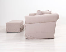 Lataa kuva Galleria-katseluun, 3-istuttava kangassohva ja rahi beige
