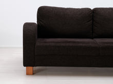 Lataa kuva Galleria-katseluun, 3-istuttava kangassohva ruskea
