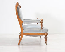 Lataa kuva Galleria-katseluun, Antiikkinen 2-istuttava sohva raidallinen 1800-luku
