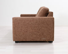 Lataa kuva Galleria-katseluun, 3-istuttava kangassohva ruskea
