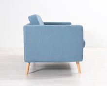 Lataa kuva Galleria-katseluun, 3-istuttava kangassohva sininen
