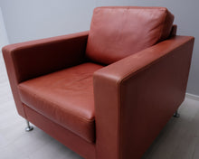 Lataa kuva Galleria-katseluun, Sope nahkainen nojatuoli punainen
