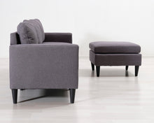 Lataa kuva Galleria-katseluun, 3-istuttava kangassohva ja rahi harmaa
